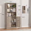 Bibliothèque moderne 71,4 "de haut avec portes, bibliothèque à 6 niveaux avec poignées rétro pour bureau à domicile, salon -46374858