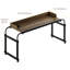 Table de lit avec roulettes, table inclinable avec déflecteur, table de lit avec support réglable et rangement, bureau d'ordinateur portable pour la maison, dortoir, canapé, brun rustique et noir-311364760