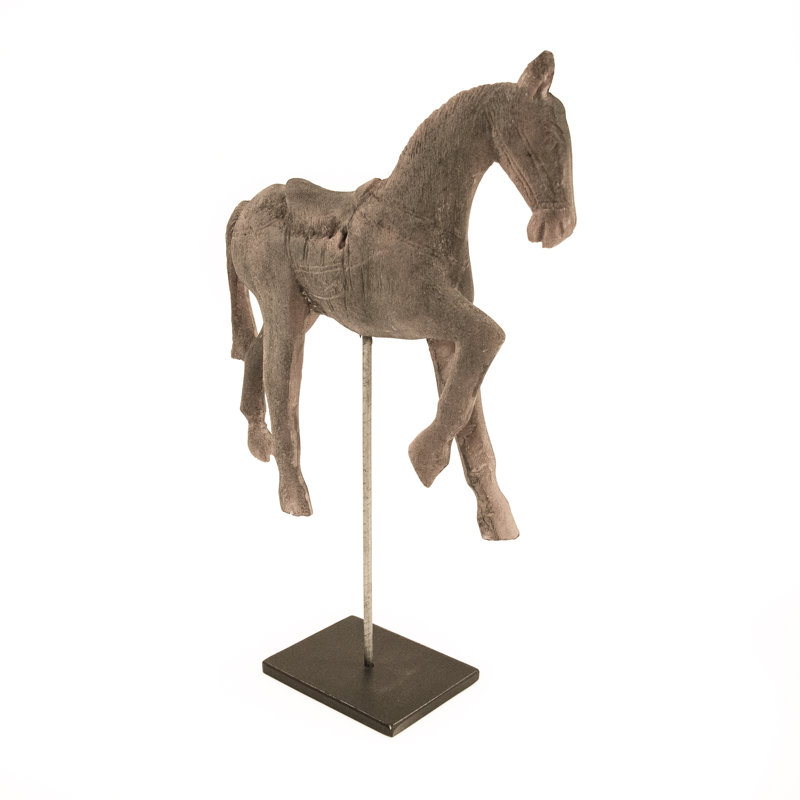 Resin Horse On Stand, 14.75" H x 9" W x 3" D