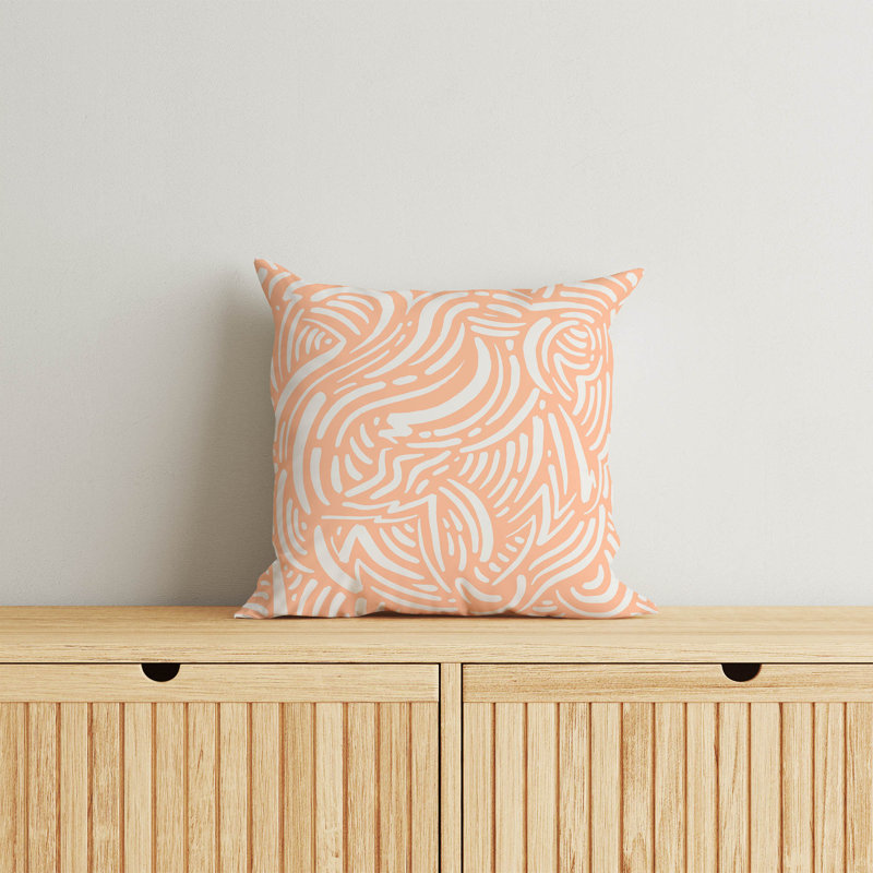 Coussin Cozy Swirl Peach, H 20 po x l 20 po