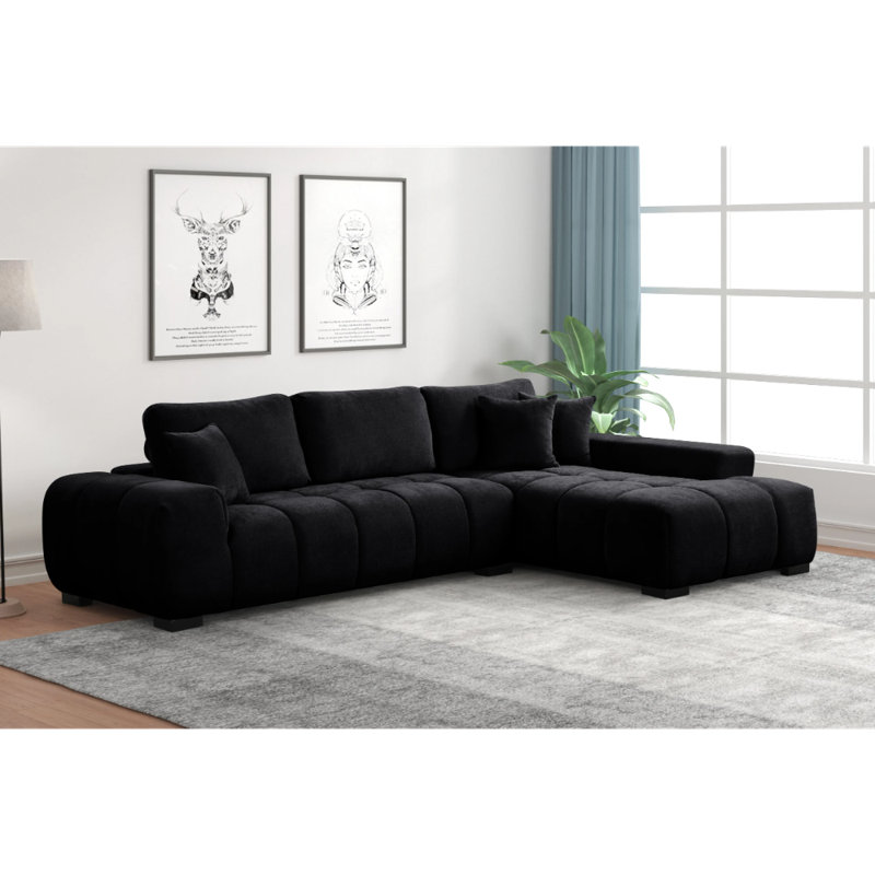Canapé modulaire Manhattan, Tissu noir