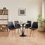 Extendable Round Faux Marble Top Metal Base Dining Table