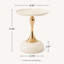 Table de bout moderne en forme de sablier P 15,35 po x H 21,65 po