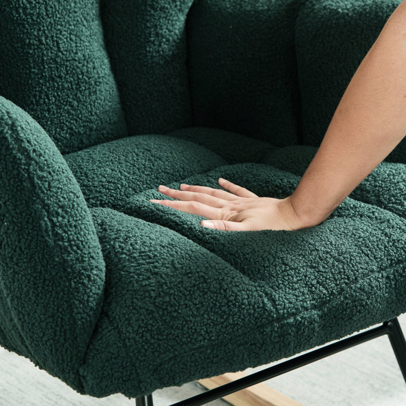 Fauteuil oscillant berçant en tissu rembourré, assemblage rapide pour le salon et la chambre à coucher