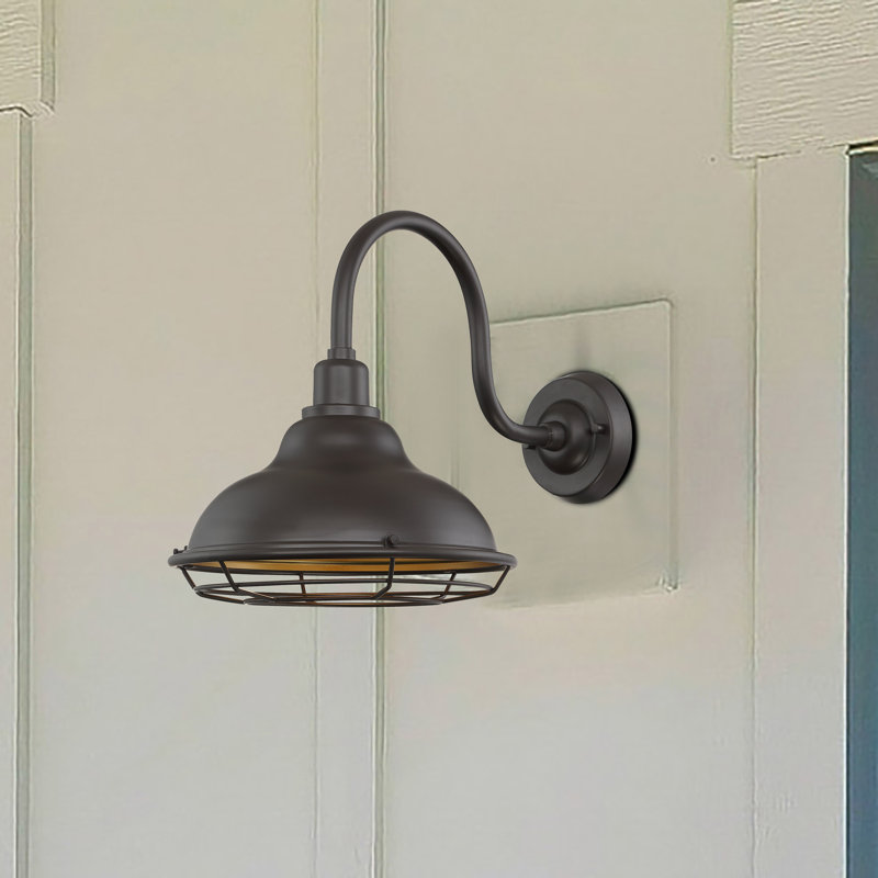 Luminaire de grange d'extérieur Leonardo, Bronze, Bronze foncé / Or, H 14,13 po x l 12 po x P 19,25 po