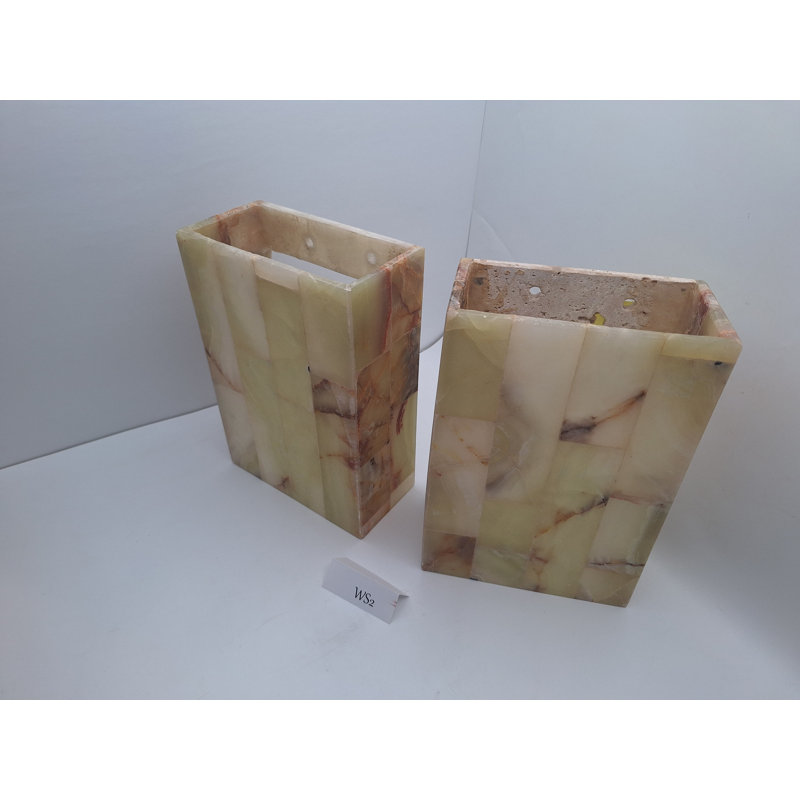 Ensemble d'appliques murales onyx beige et vert, Gris