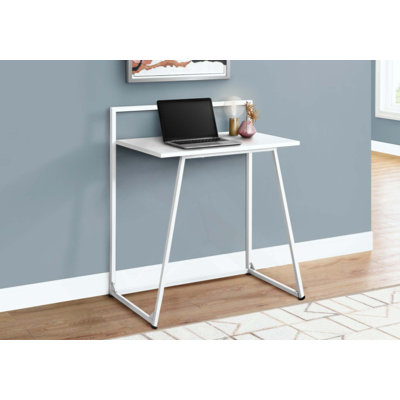 Bureau d'ordinateur, bureau personnel, ordinateur portable, travail, métal, contemporain, moderne