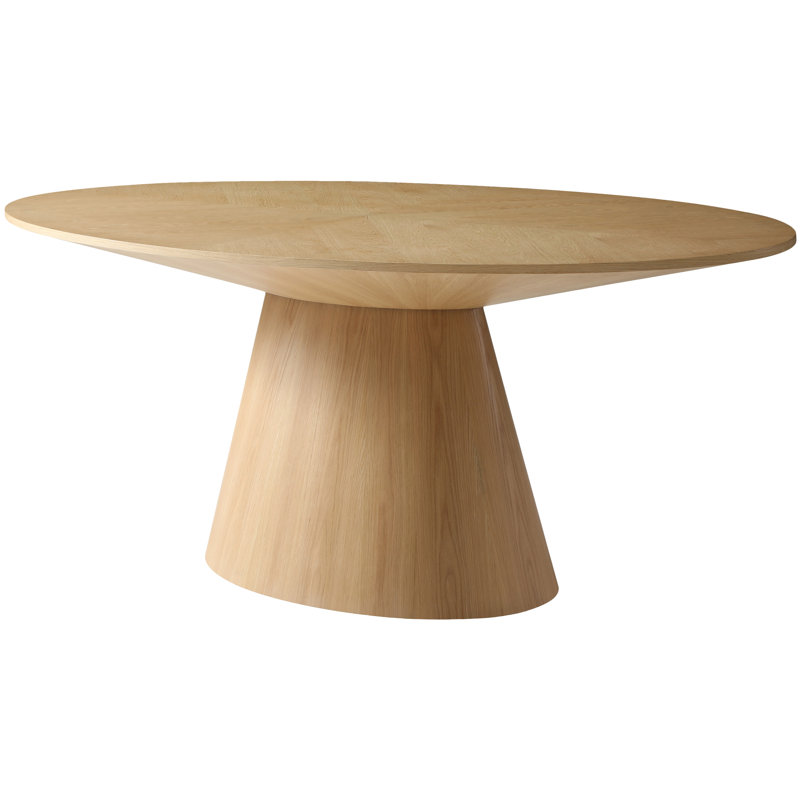 Gavin Oak Oval Dining Table, 30" H x 43.5" W x 72" L