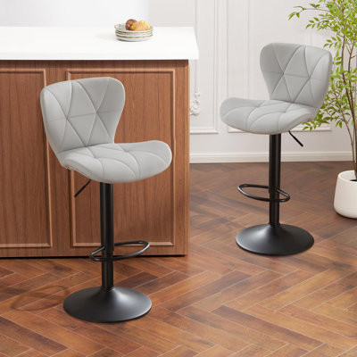 Swivel Adjustable Height Modern Bar Stools with Metal Frame
