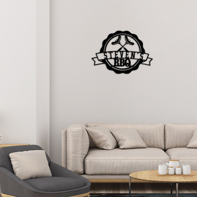 Enseigne personnalisée monogramme barbecue
