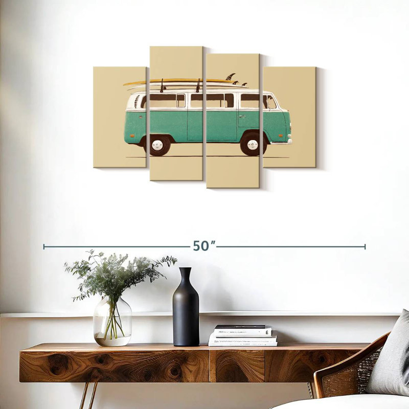 Mehar Blue Retro Van, H 22 po x l 36 po