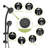 Multi Function Dual Shower Head - Shower System With 4.7" Rain Showerhead, 8-Function Hand Shower, Adjustable Slide Bar,Matte Black-124897513