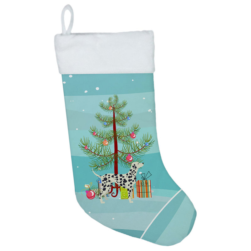 Chaussette de noël joyeux de noël, Dalmatien blond