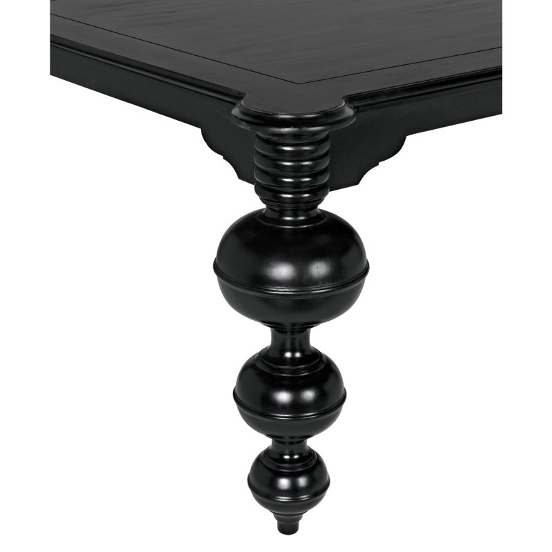 Claudio 54" Black Solid Wood Mid-Century Modern Dining Table
