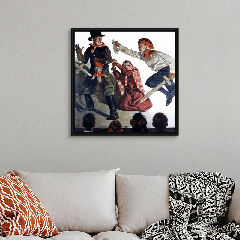 Art mural sur toile School Play, H 32 po x l 32 po x P 1,75 po, Cadre flottant noir