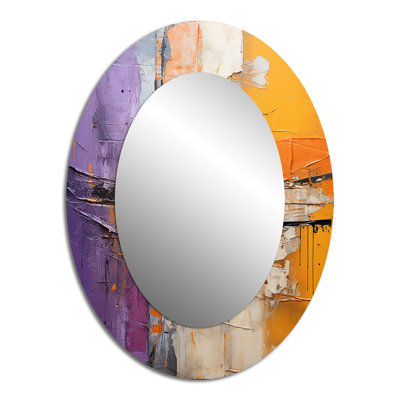 Collage Impressions IV - Miroir mural ovale jaune