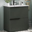 Meuble-lavabo de 30 po équipé d'un lavabo en céramique, de tiroirs pleine extension lisses et d'un design cannelé pour un abat-jour de style confortable, glissières de tiroir à fermeture en douceur, décoration contemporaine-790412046