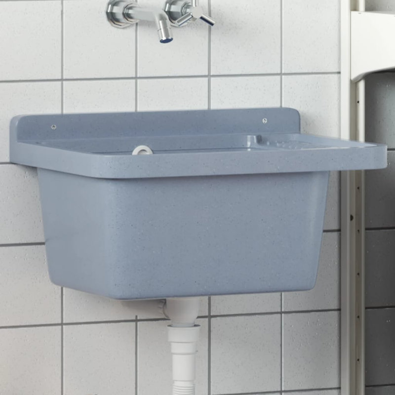 Belfry Bathroom Langlois Resin Sink, 24cm H x 35cm W x 50cm D, Grey