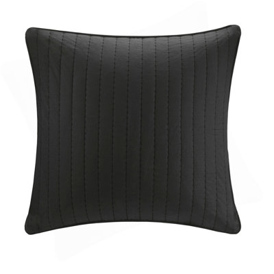 Cotton Quilted Euro Sham Black Euro Sham