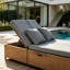 Double chaise longue d'extérieur en rotin d'extérieur avec dossier et siège réglables en osier-455059014