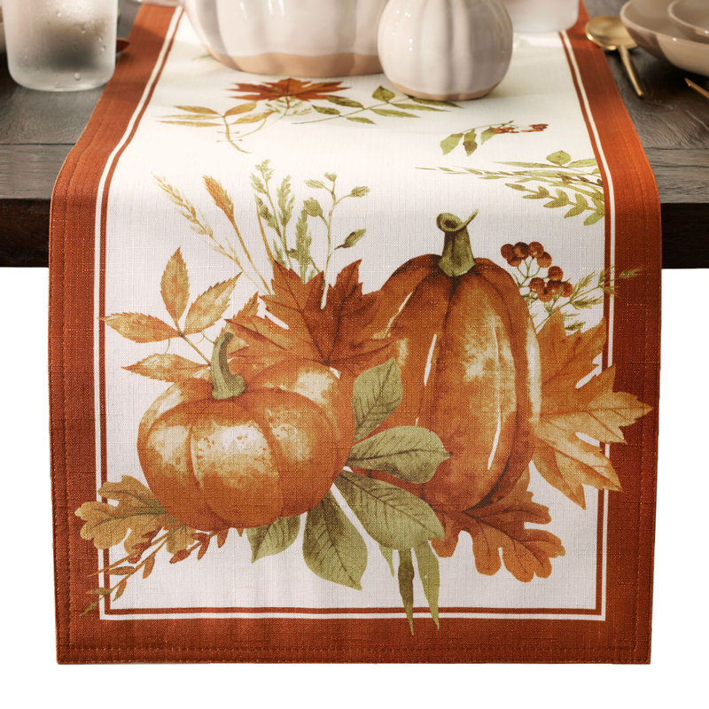 Slayton Autumn Pumpkin Grove Table Runner