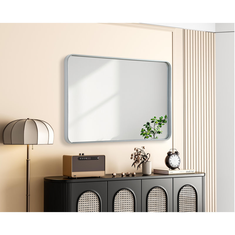 Erath Contour Metal Mirror, Silver, 42" x 28"