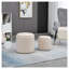 Ensemble de 2 poufs de rangement gigognes HOMCOM avec couvercles amovibles, repose-pieds rembourrés en velours côtelé blanc crème