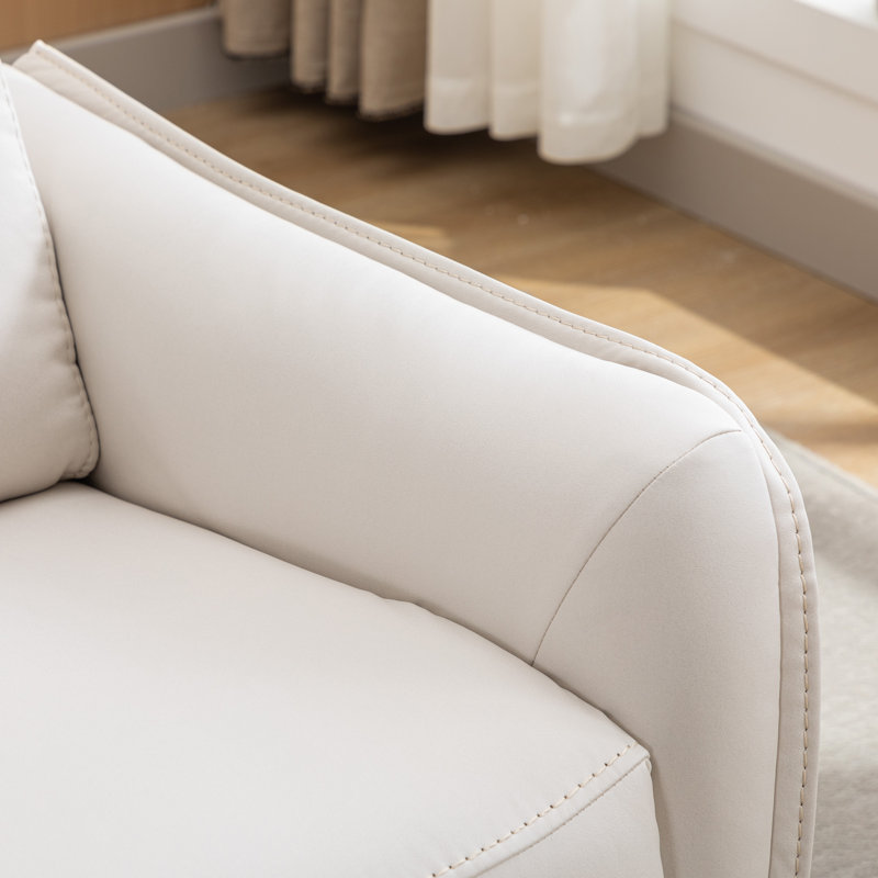 Fauteuil inclinable électrique pivotant et berçant de 32,3 po de largeur avec port USB, Ivoire ivoire