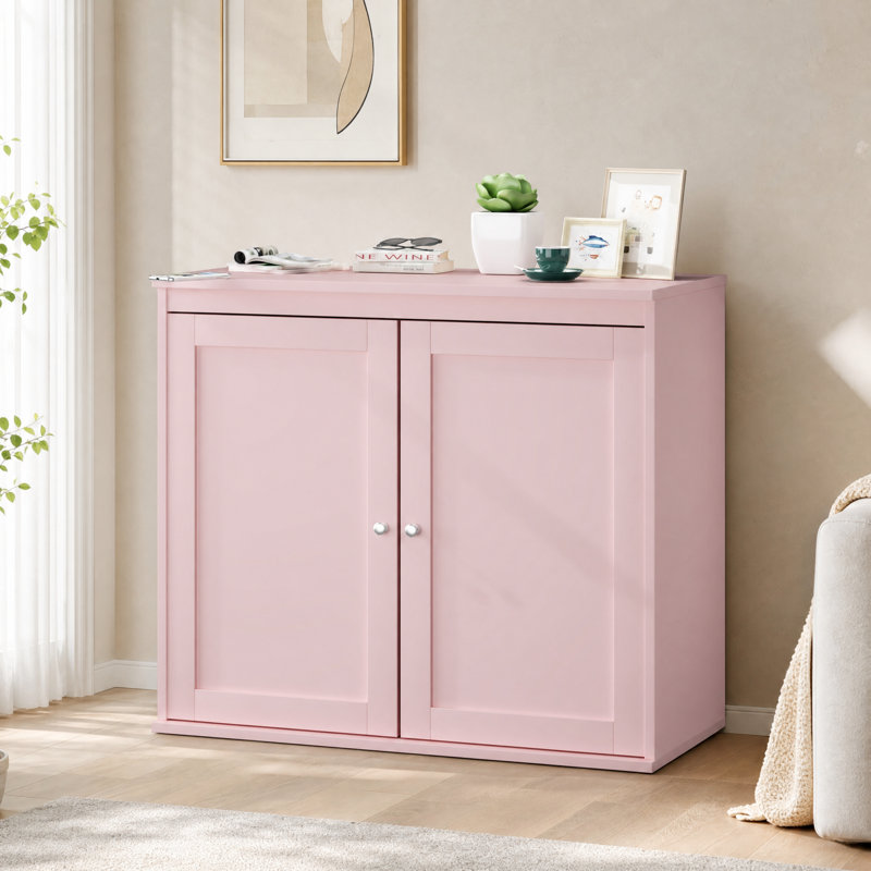 Kitchen Storage Cabinet With Double Doors And Adjustable Shelf
