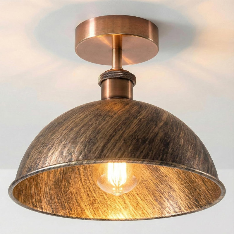 Semi Flush Mount, Brushed Copper