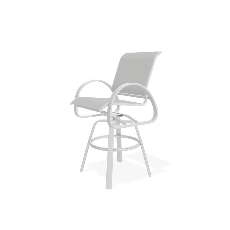 Chaise de café pivotante en aluminium Aruba II, Blanc, Blanc, 29