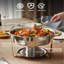 Round Stainless Steel Chafing Dishes | 5L Buffet Chafer with Transparent Lids & Fuel Holders | Food Warmer Set for Parties, Weddings & Restaurants-953345097