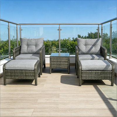 Comfortable Patio Sofas Pe Rattan Steel Modern Compact Outdoor Set