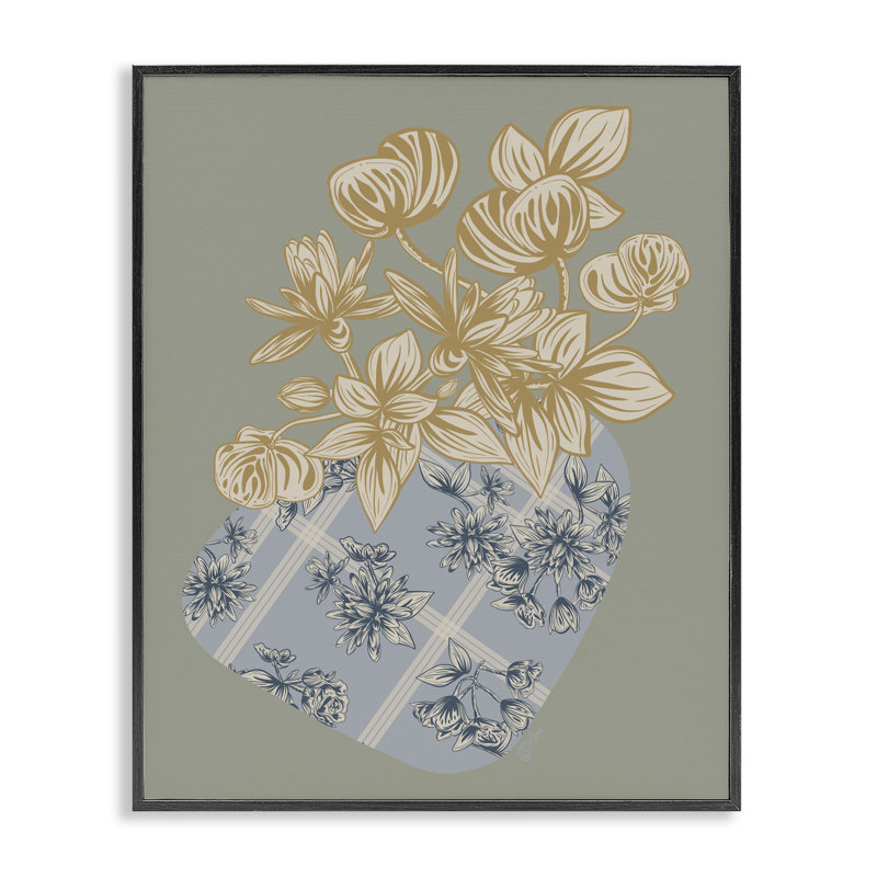 «Beneath The Trees Florals», estampe numérique, design par Beki Marquardt, H 14 po x l 11 po, Giclée encadrée noir minuit