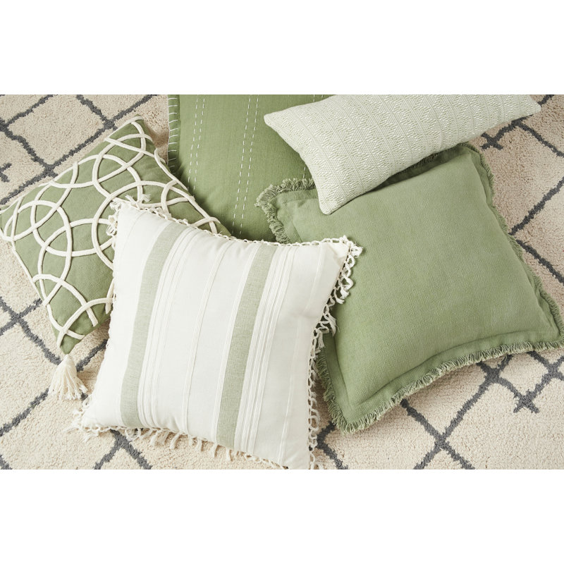 Lily Geometric Throw Pillow, Sage