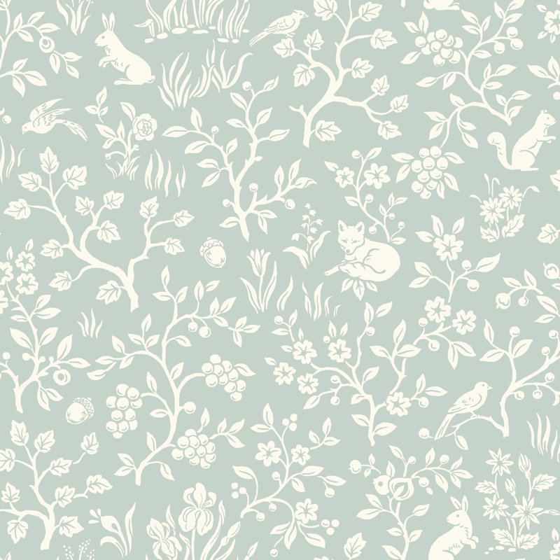 Green Fox & Hare Wallpaper, Vert