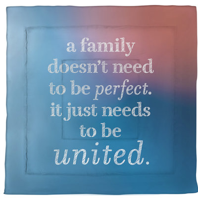 Gemstone Family Love Quote Single Reversible Comforter