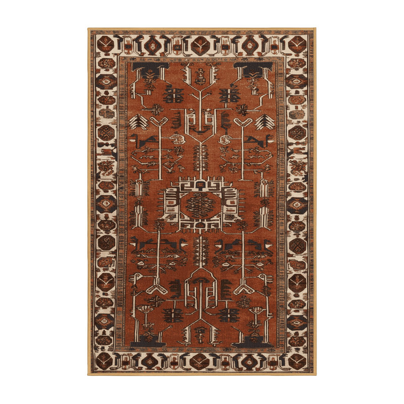 Tapis brun lavable à la machine, Rectangulaire 8 pi x 10 pi