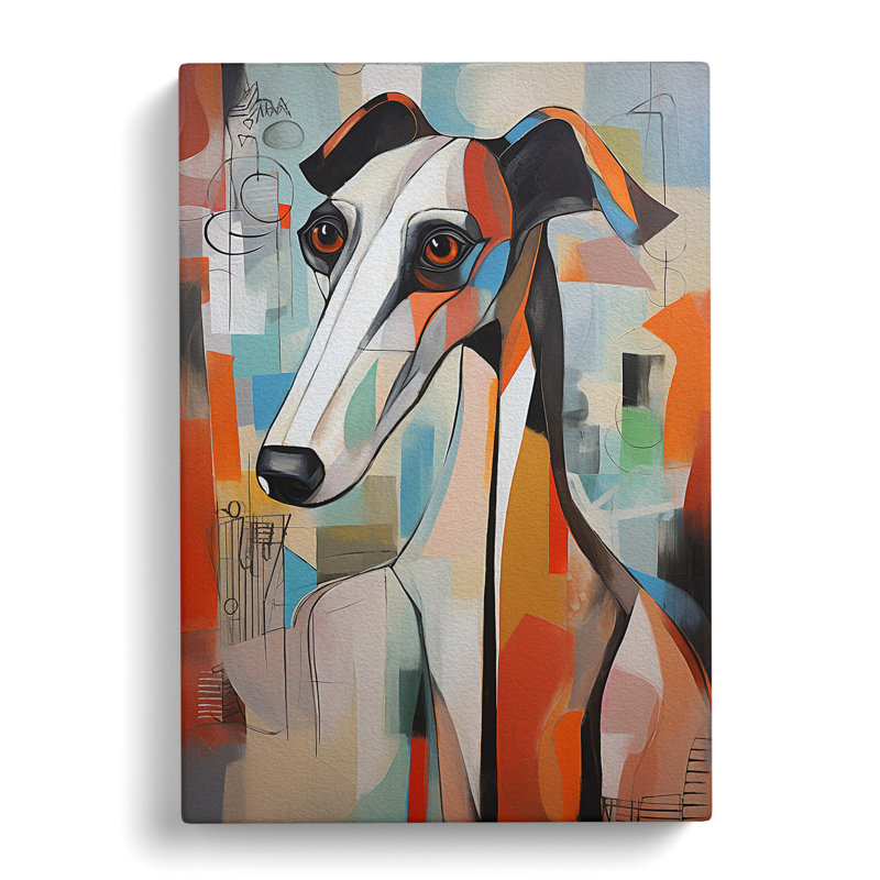 Whippet Abstract - Print, 76cm H x 50cm W x 3cm D