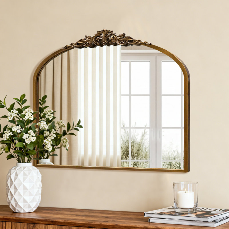 Miroir de meuble-lavabo rétro de style baroque, H 36 po x l 29 po