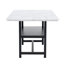 Ensemble de table et de chaises 71 x 35,4 pouces à grain de bois noir épissé avec fonction de rangement au milieu des pieds de la table.