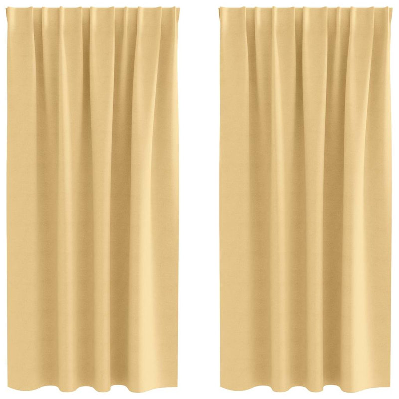 Blackout Curtain Pair, Beige, 175cm Width x 140cm Drop