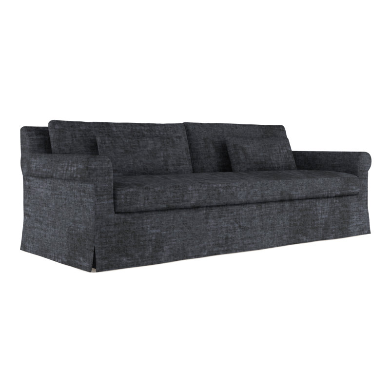 Sofa, Velvet Silver Streak, 34" H x 96" W x 38" D