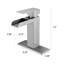 Waterfall Bathroom Faucet Brushed Gold Single Handle Bathroom Sink Faucets 1 Or 3 Hole Solid Vanity Faucet With Deck Plate & Overflow Pop Up Drain Brushed Gold-125231619