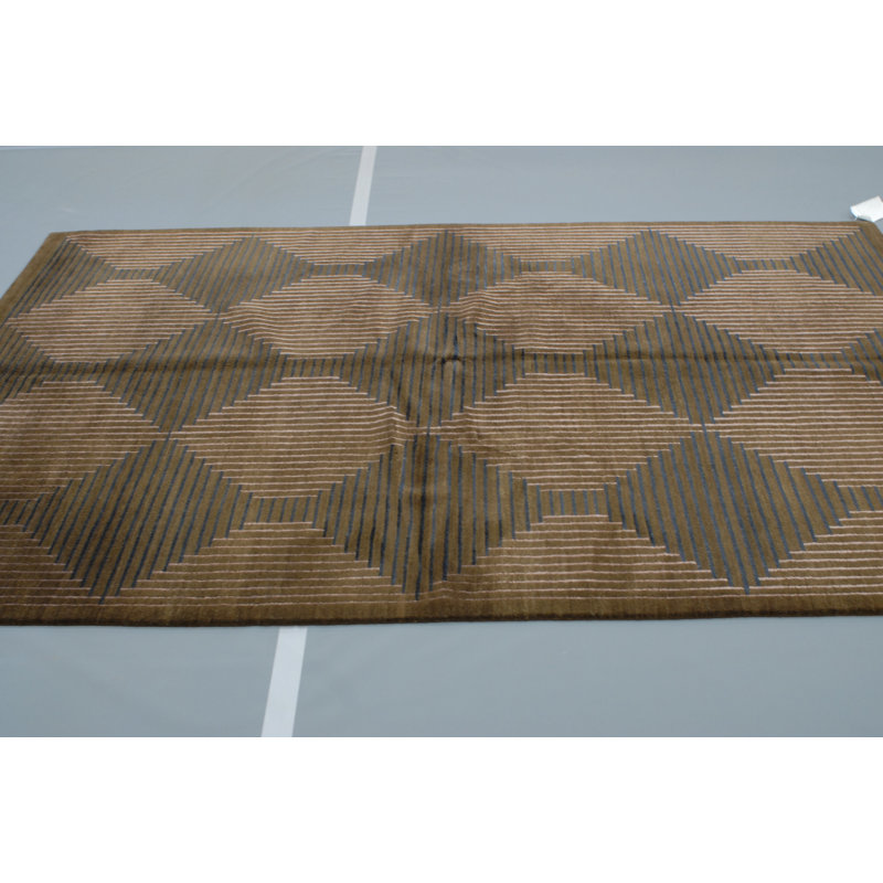 Custom Geometric Area Rug in Dark Gray