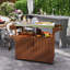 Chariot-bar d'extérieur avec rangement, plateau de table d'extérieur en acier inoxydable, îlot de cuisine