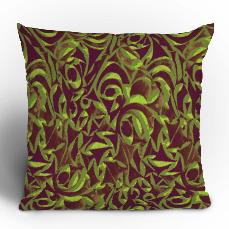 Coussin Wagner Campelo, 20 po x 20 po, Brun abstrait Jardin 2