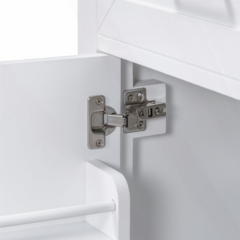 Meuble-lavabo 30 po avec lavabo, Noir, Blanc