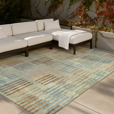Machine Washable Indoor/Outdoor Chantille ACN2598 Stripes Rug