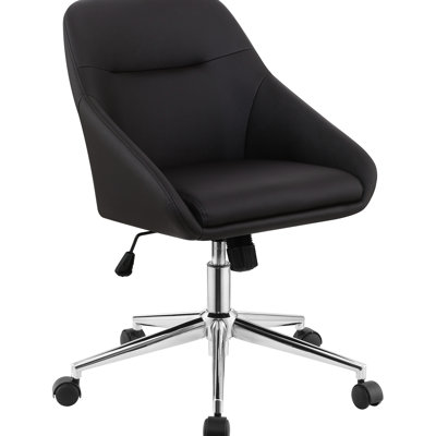 Fauteuil de bureau brun rembourré réglable, mesurant 32,66 pouces de hauteur, avec mobilité facile et support personnalisé pour bureau à domicile haut, rembourrage doux et roulant